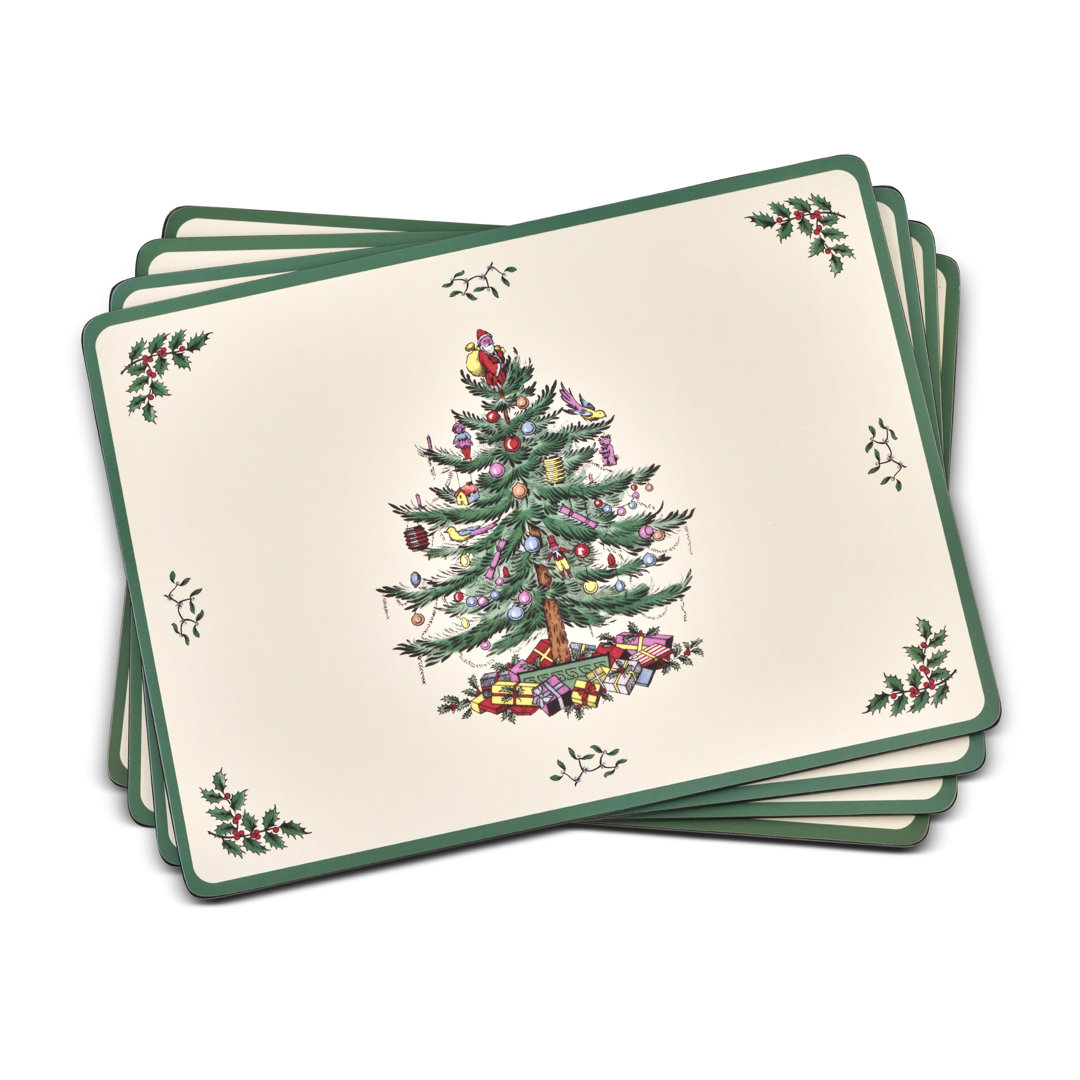 Pimpernel Christmas Tree Placemats 15.7 X 11.7" (Set of 4) Spode