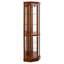 Vitrine de coin éclairée à 6 tablettes avec tablettes réglables en verre trempé et dossier en miroir, chêne (ampoule E26 non incluse)-639601864-639601869