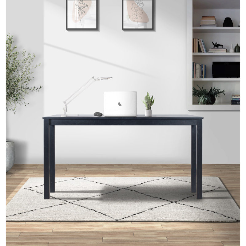 Musie Solid Wood Base Writing Desk, Black