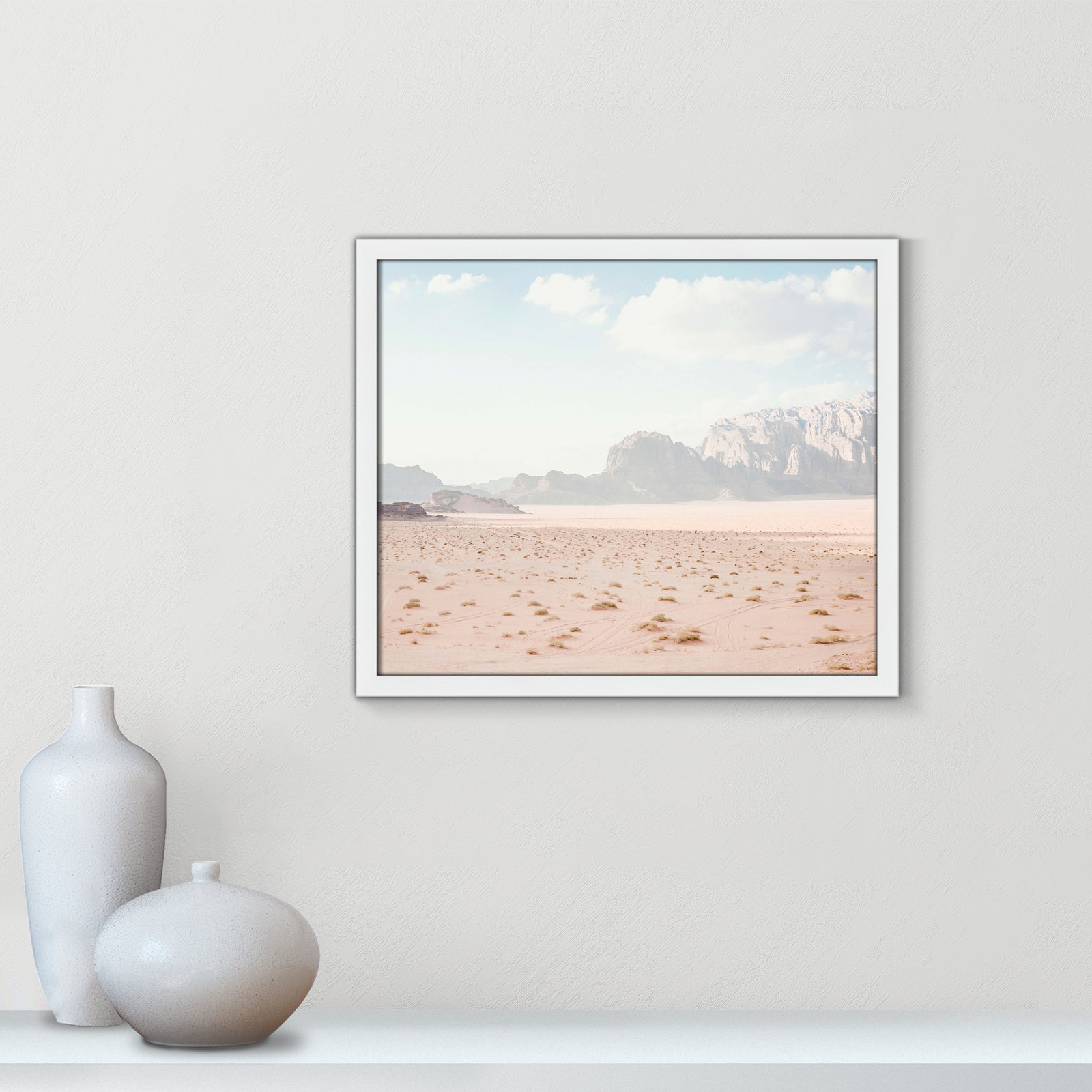Tire Tracks "Tire Tracks" Print, 19" W x 16" H, Satin White Framed