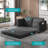 55" Loveseat Sleeper Sofa Bed with 2 Side Pockets & Linen Fabric-708074196