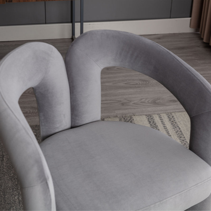 Alejos Velvet Armchair, Gray