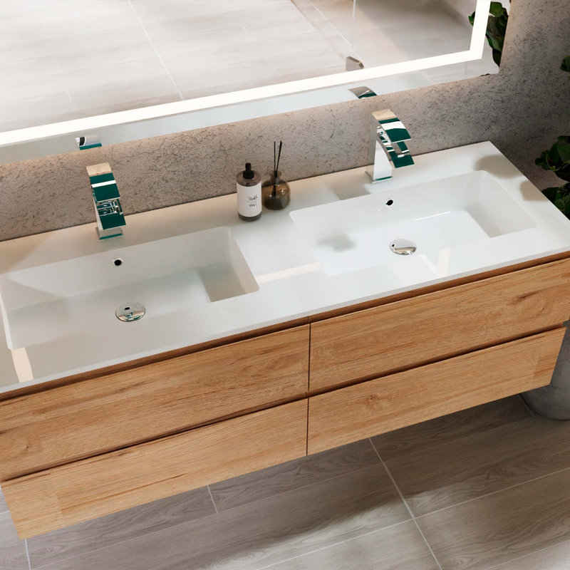 Meuble-lavabo avec lavabo Toscana DAX Pasadena, 55 po, chêne, Chêne