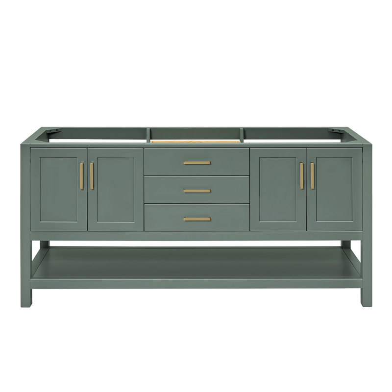 Base de meuble-lavabo double 72 po Pawley, Vert rétro