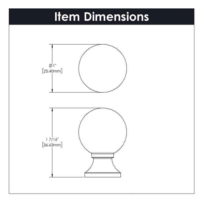 Fuller Collection Round Knob - 1 " Diameter Cabinet Knob - Traditional Hardware for Drawers & Cabinets, Chrome