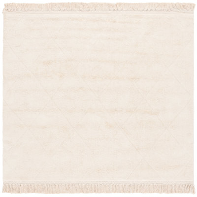 Tapis ivoire en coton tissé à la main et à plat Fredis