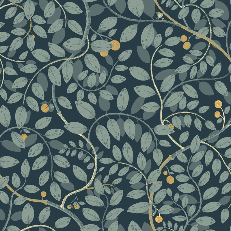 Cahterine 10.05m x 53cm Wallpaper Roll, Blue