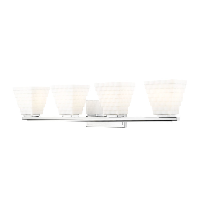 Ensemble de meuble-lavabo 4 lumières Teyona, Chrome poli