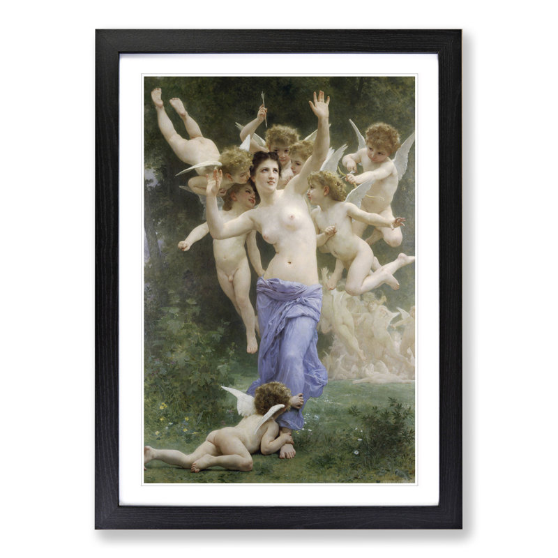 The Invitation by William Adolphe Bouguereau - Picture Frame Painting, Black, 36cm H x 27cm W x 2cm D
