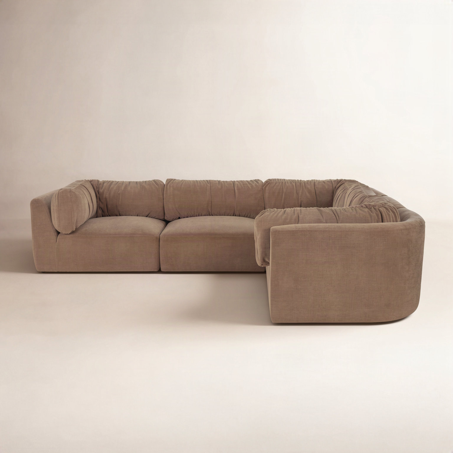 Colette Modular Corner Sectional, Tan Polyester