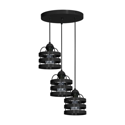 Killingsworth 3 - Light Black Drum Pendant