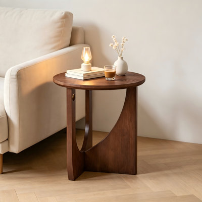 Solid Wood Square Side Table, Natural Rustic Wooden End Table, Simple Accent Center Table for Living Room
