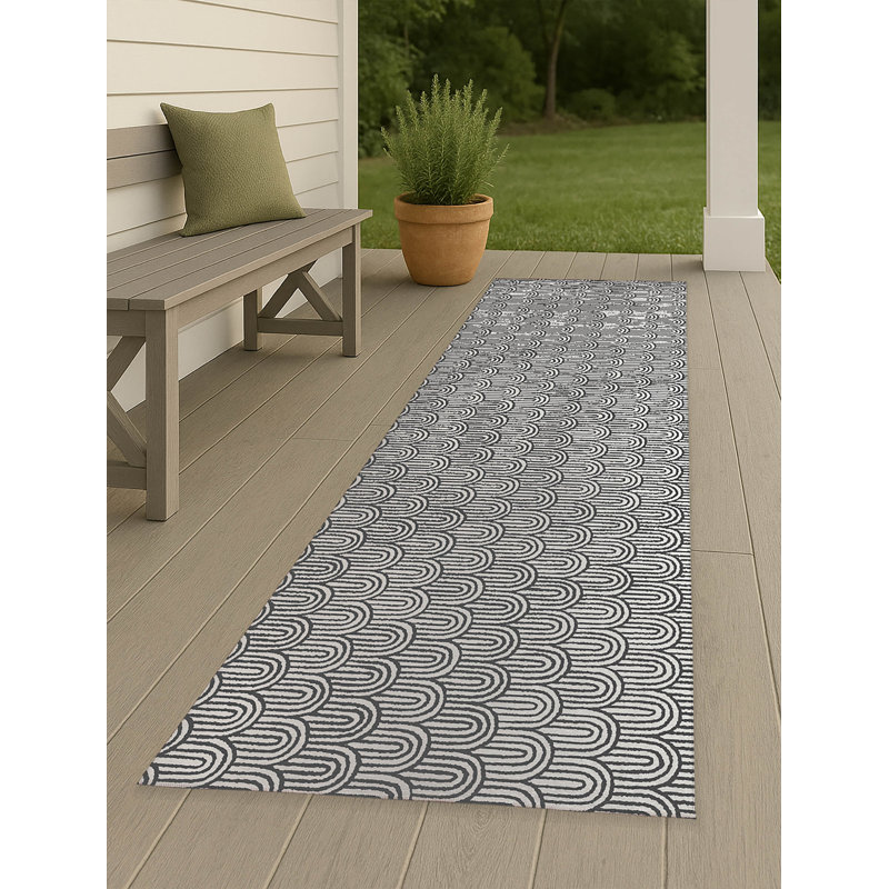 Tapis d'extérieur antidérapant Rolling Hills, Tapis de couloir 2 pi 6 po x 8 pi