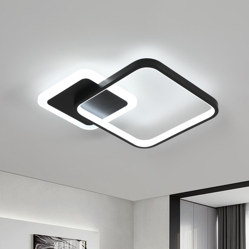 Square 33Cm LED Flush Mount With Remote