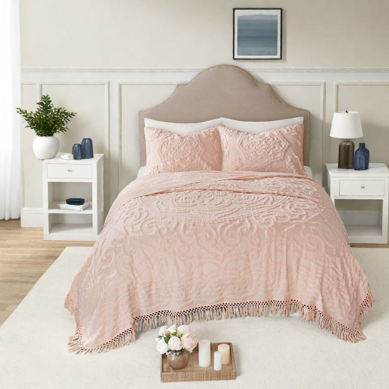 Ensembles de literie touffetés en coton pour grand lit, couvre-lit à franges boho pour la maison