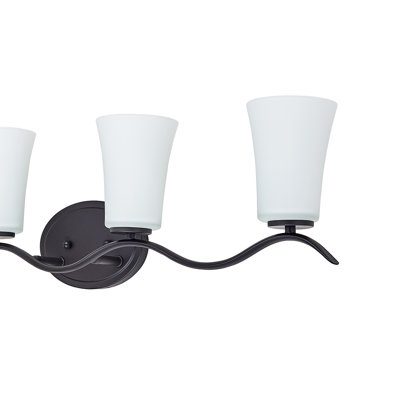 4-Light Bathroom Vanity Light with Glass Shade