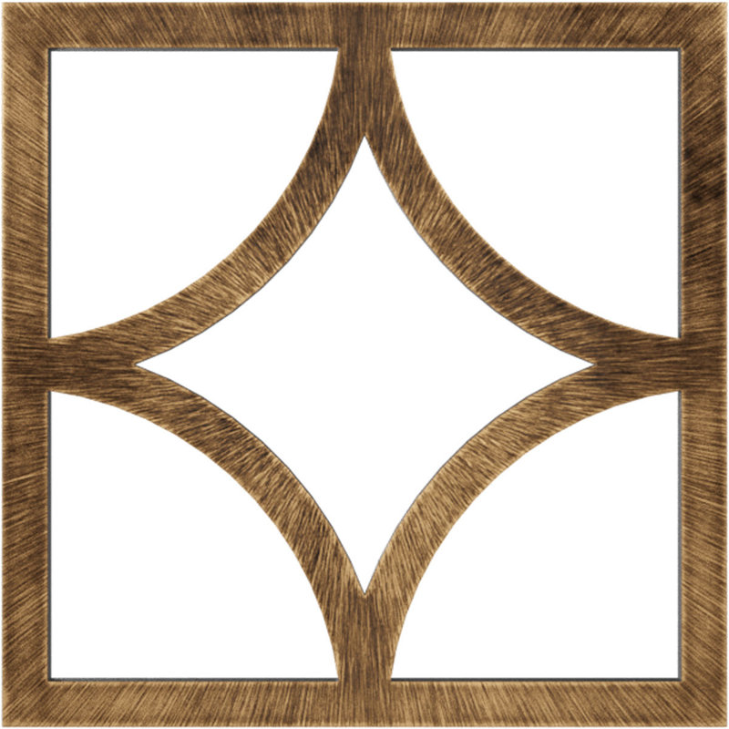 Médaillon 22 po x 22 po x 14 1/8 po x P 3/4 po Statesman, H 40 po x l 40 po x P 1 po, Bronze vieilli