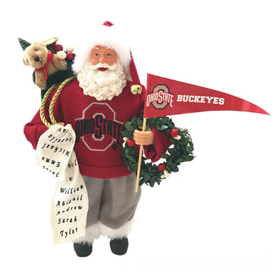 NCAA 12" College Spirit Proud Santa
