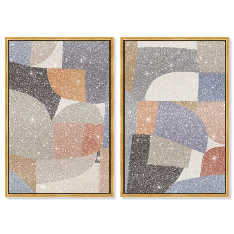 Muted Prelude Set Set by Oliver Gal, 50"H x 34"W, Gold Floater Frame