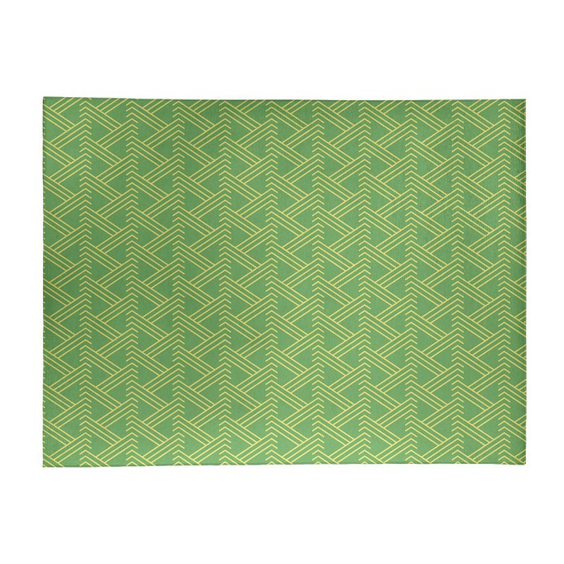 Tapis jaune/vert clair zag zig, Rectangle 4 pi x 6 pi
