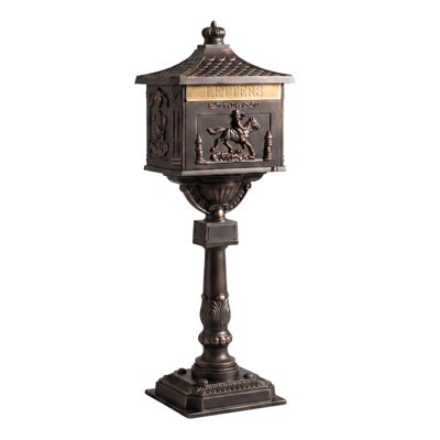 Mailbox, Heavy Duty Cast Aluminum Postal Box, Mail Box with 2 Keys for Courtyard Villa Decoration