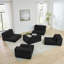 Canapé-lit modulaire en forme de L 79,5 po avec siège en tissu d'ameublement en L et siège repose-pieds amovible avec repose-pieds amovible - aucun assemblage requis-123040637