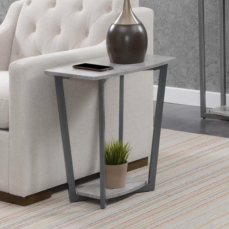 Asyra End Table, Birch/Slate Gray