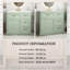 Meuble-lavabo vert 36 po avec lavabo en céramique, armoire avec 4 tiroirs, porte à fermeture en douceur et tablette réglable, meuble-lavabo moderne-698760023