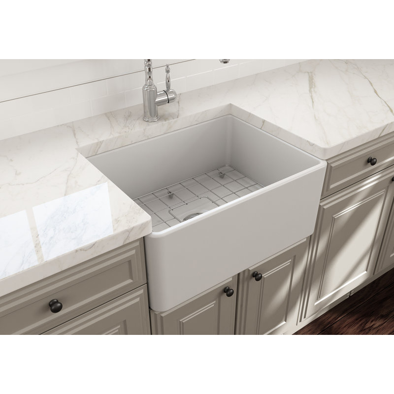 24'' L Kitchen Sink, Matte White
