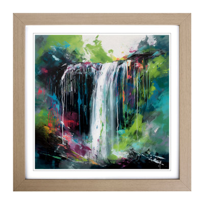 Waterfall Gestural Art No.5 - Framed Print