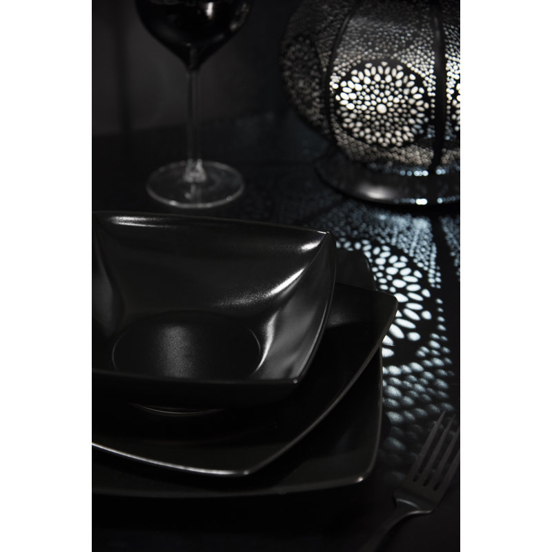 Excelsa Eclipse Set Of 6 Dessert Plates, Black
