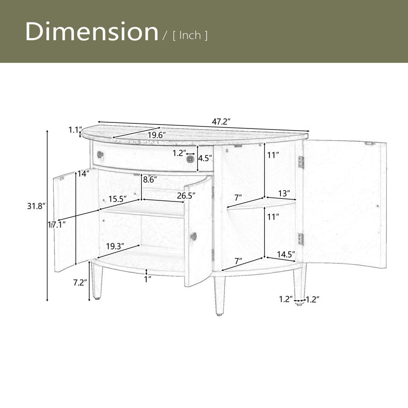 Armoire de rangement courbée en placage de bois massif Fraxinus Mandschuric, Marine