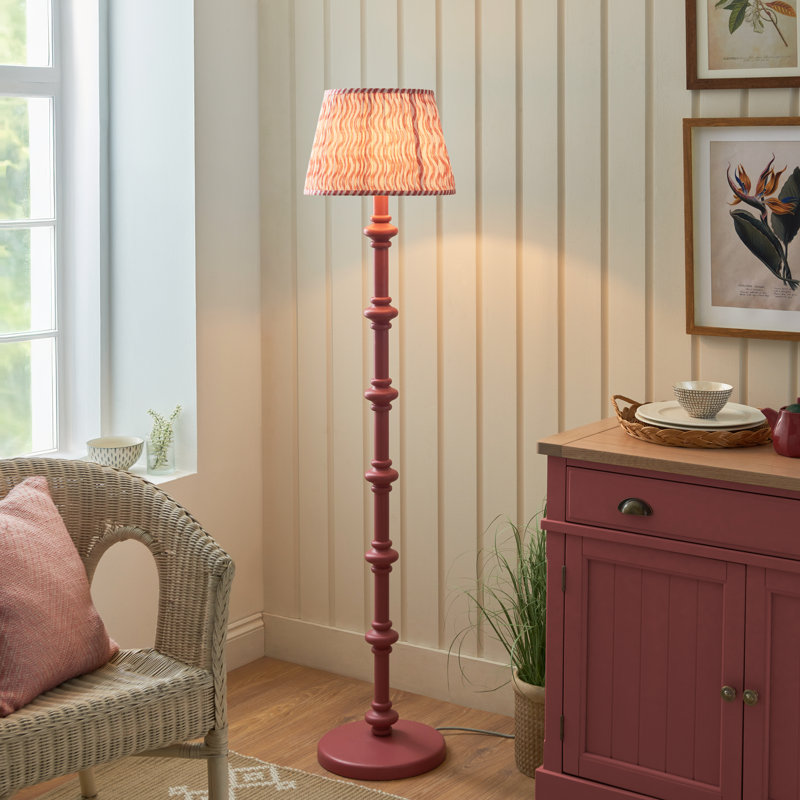 Carnaby 157cm Traditional Floor Lamp, Pink/White, Pink