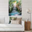 Une allée de forêt ensoleillée avec des ombres d'arbre - peinture sur toile-67386870-67386878