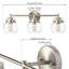 Éclairage pour meuble-lavabo sphérique en verre transparent 24 pouces, 3 lumières à intensité variable-1185509580
