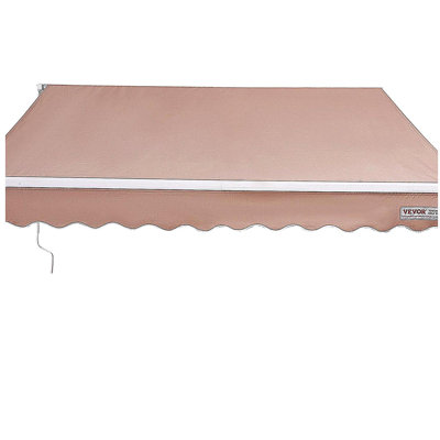Auvent rétractable manuel, auvent de patio extérieur rétractable 12 x 10 pi, pare-soleil en polyester résistant à l'eau avec auvent pour fenêtre de jardin et poignée à manivelle pour la cour arrière, balcon