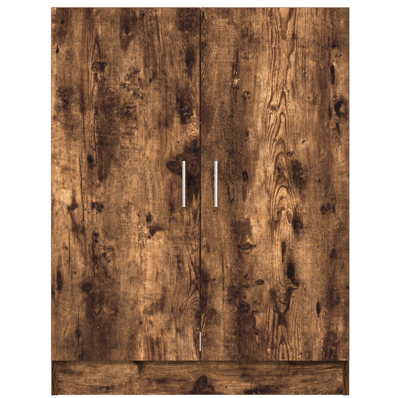 Awab Solid Wood Linen Cabinet, Smoked Oak