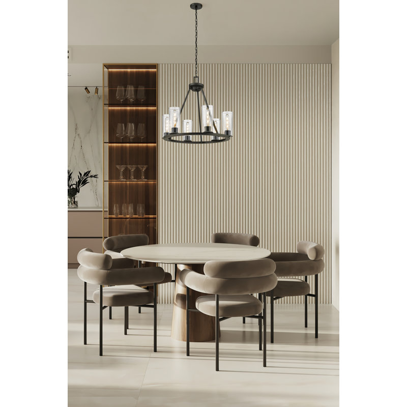 Lustre 6 lumières Esma, Noir mat