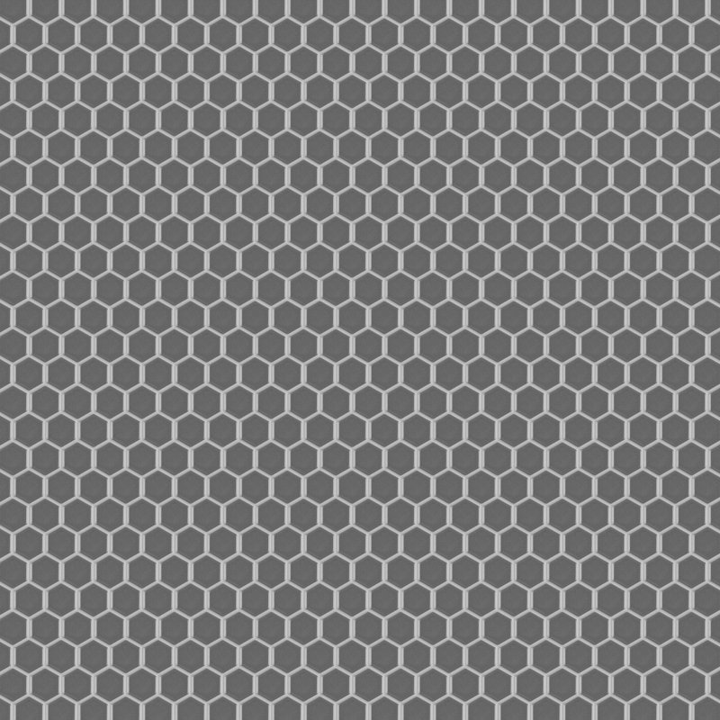 Metro 1" Hex Glossy 10-1/4 " x 11-7/8 " Porcelain Mosaic Floor and Wall Tile, Gray