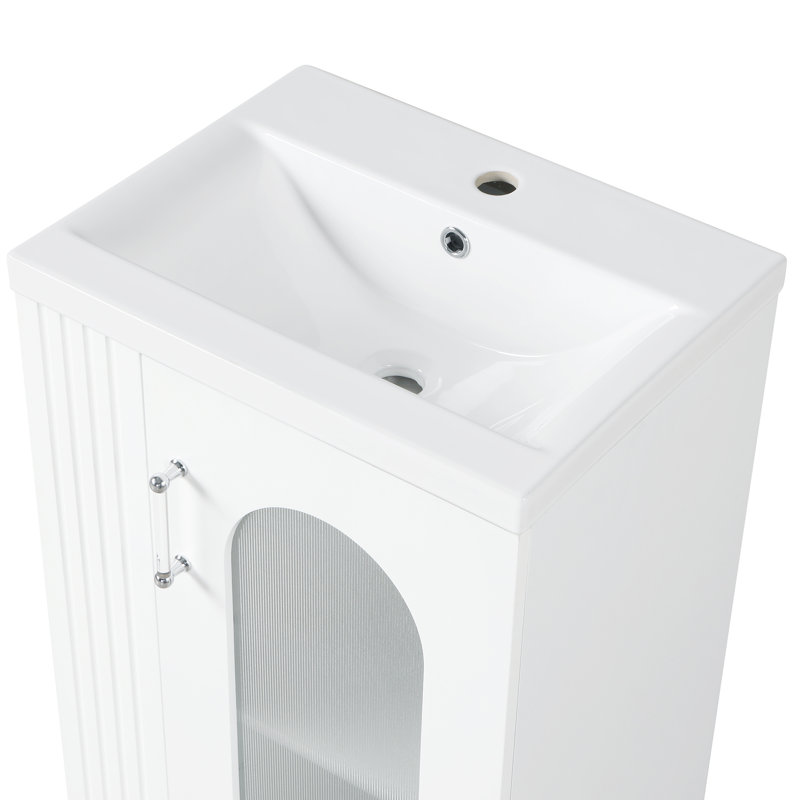 20" Bathroom Vanity With Sink, White