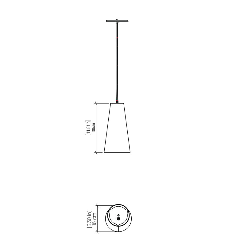 Luminaire suspendu conique Cônico, Imbuia, Imbuia