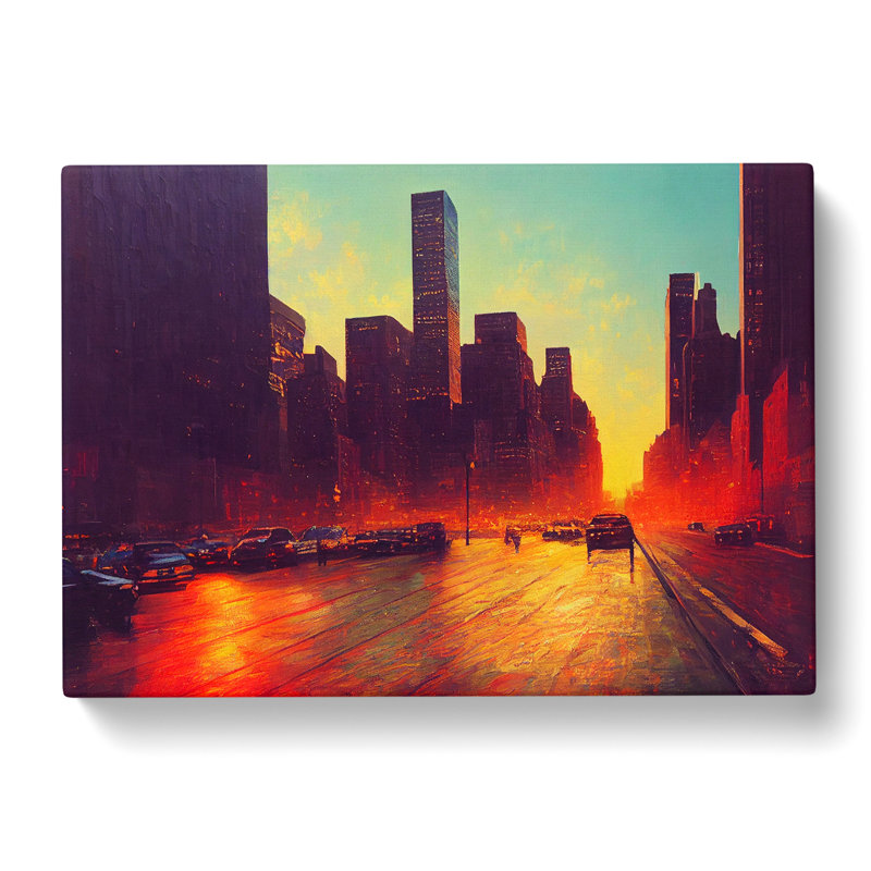 Modern New York Skyline Vol.2 - Wrapped Canvas Painting, 50cm H x 76cm W x 3cm D