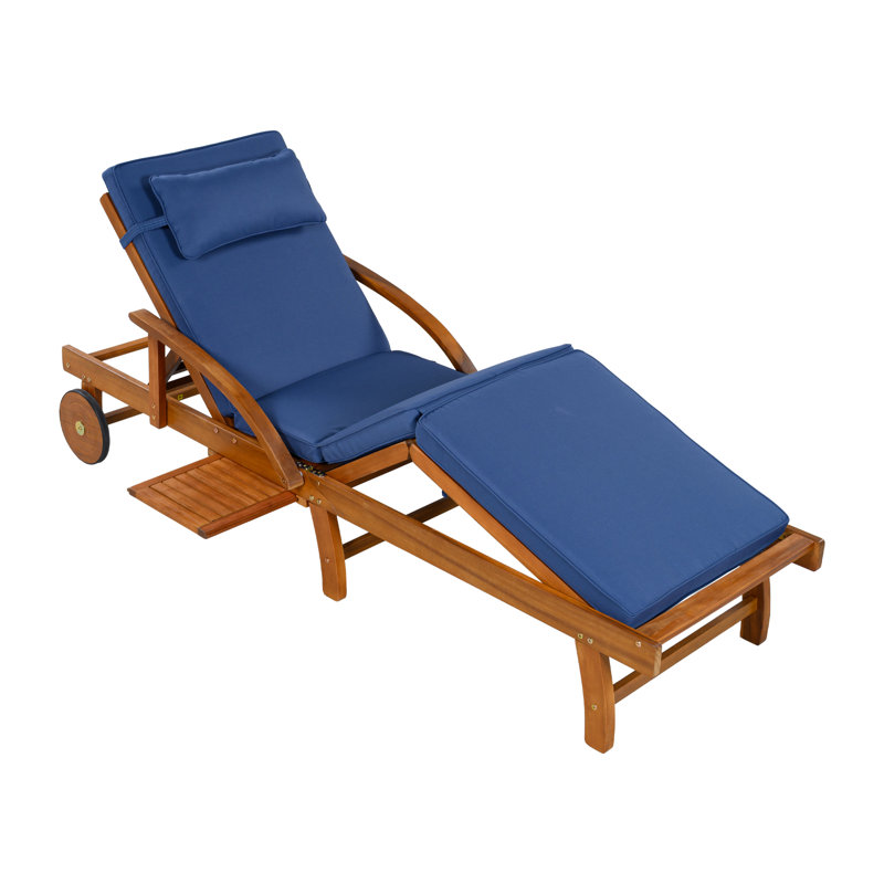 Fauteuil inclinable d'extérieur au bord de la piscine avec plateau latéral rétractable Roomfitter