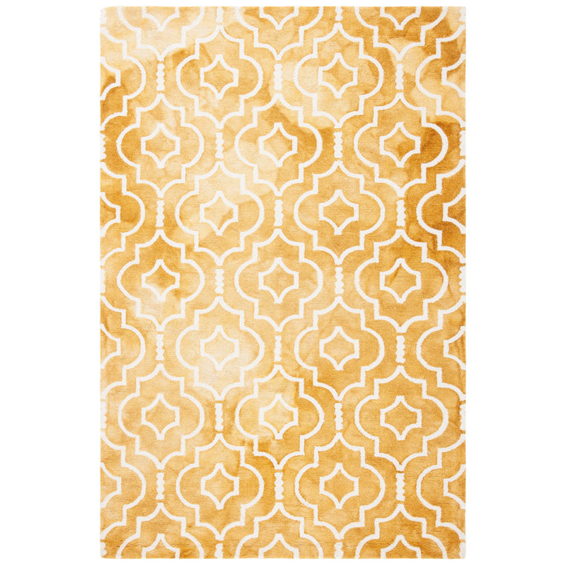 Dip Dye Hand Tufted Wool Geometric Rug, Rectangle 8' x 10'