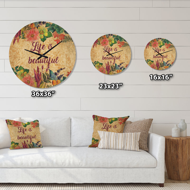 Horloge murale «Life Is Beautiful Butterfly», Moyenne