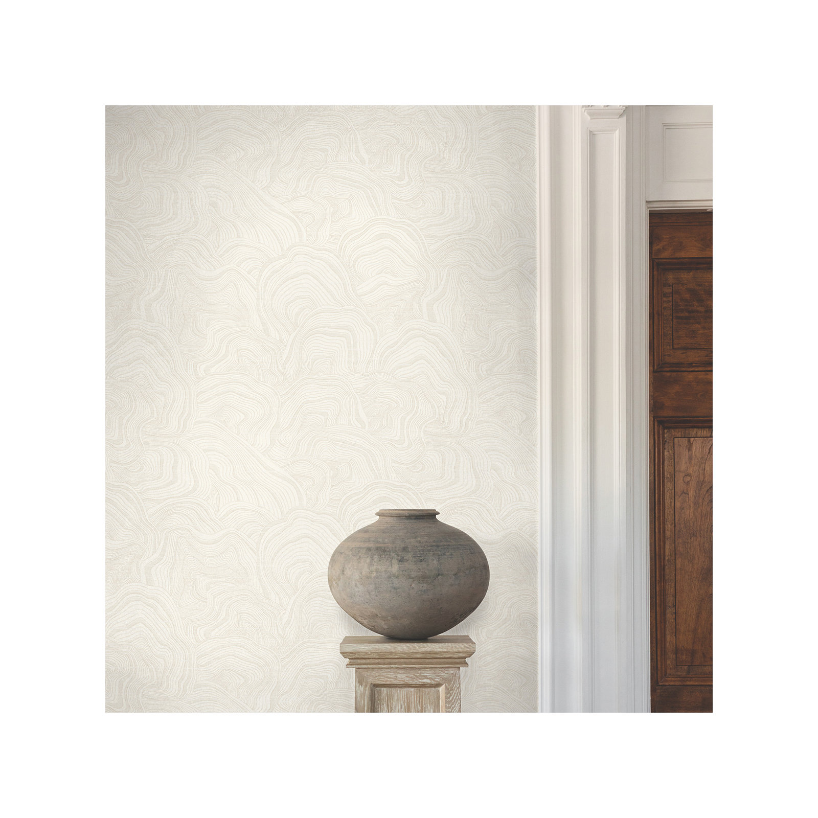 Nessa Abstract Wallpaper, White