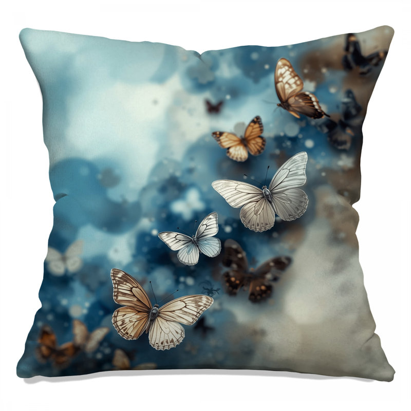 Butterflies In Flight Double Sided Throw Pillows, 16 x 16 inches