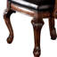 Chaise avec accoudoirs de salle à manger classique, noir avec accents cerisier, siège 2 garnis de passepoil pour la salle à manger et cerisier, fabrication en tissu de bois