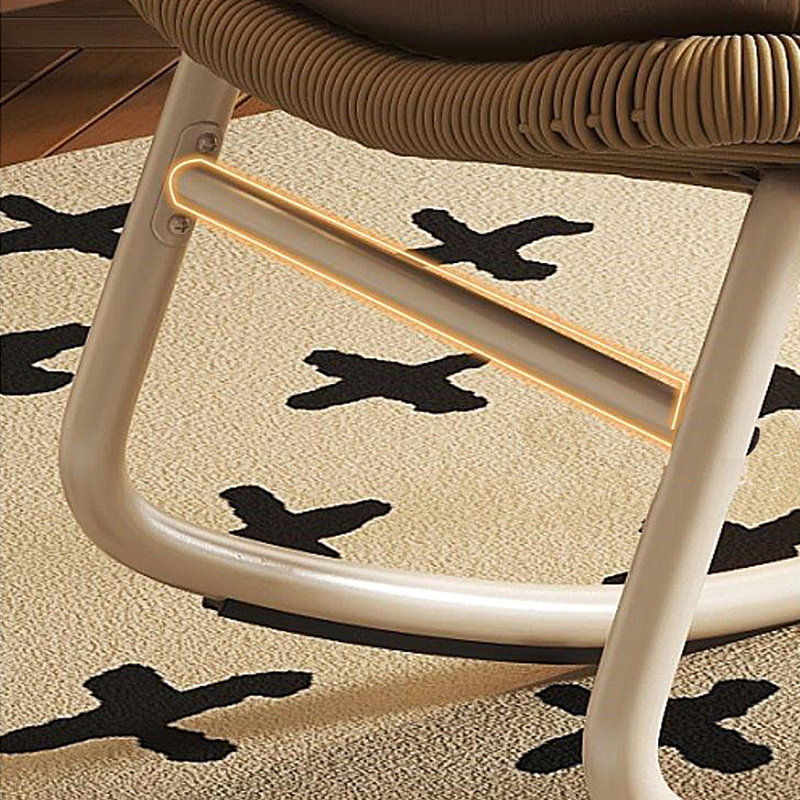 Chaise berçante écologique en PE, Brun / blanc