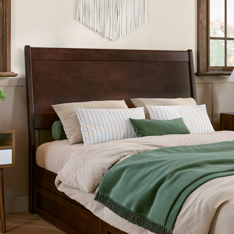 Tête de lit en bois massif Sadiras, Walnut, Full